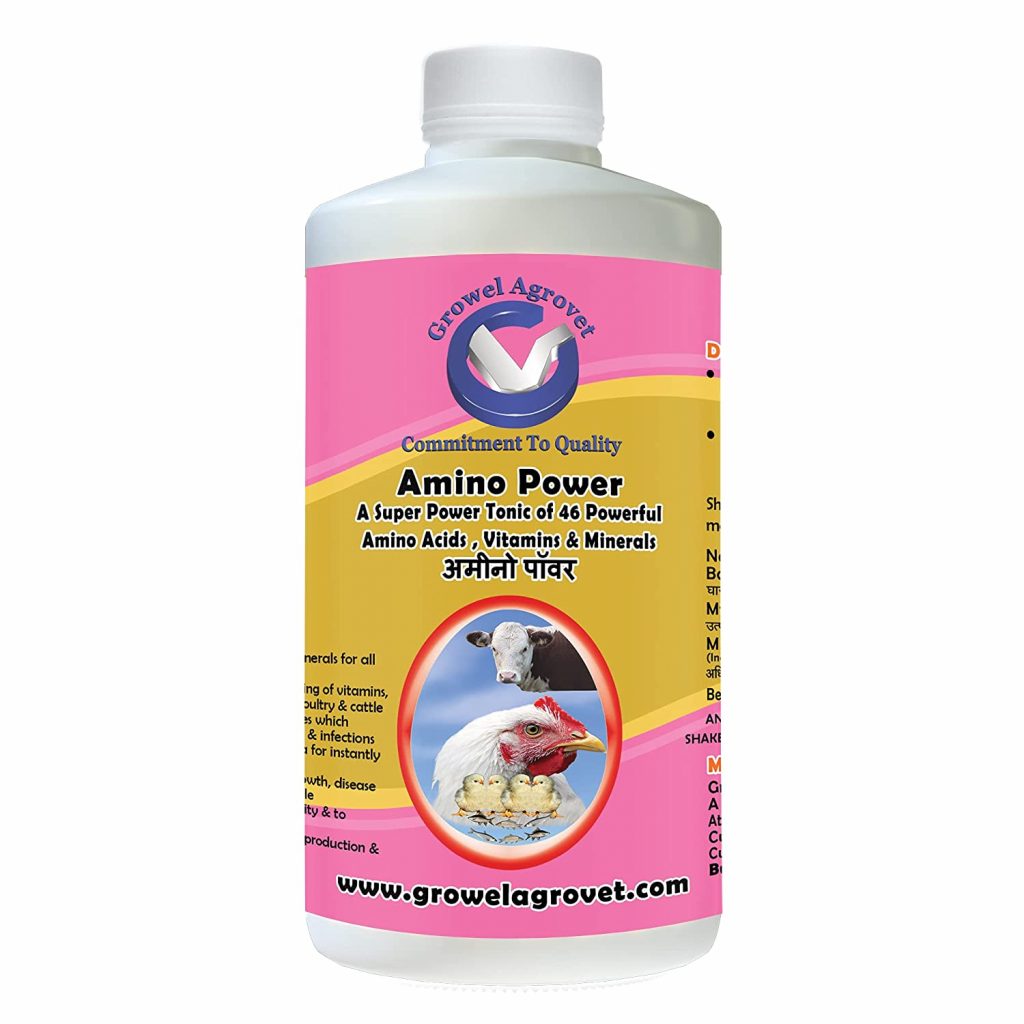 Growel Amino Power Poultry Cow Bird Goat Pig and Horse Supplement